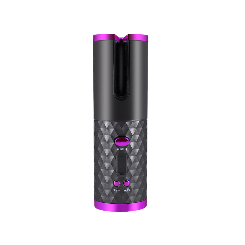 Cordless Automatic Hair Curler – Rechargeable Rotating Curling Iron with LCD Display