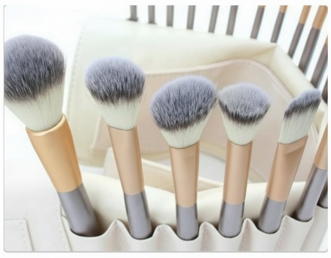Persian Make-up Brush Suit Rice White Make Up Brush, Champagne Color Brush Handle Make-up Brush Without