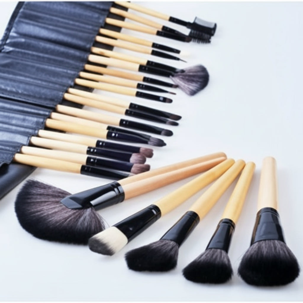Manufacturer 24 Makeup Brushes 24 Wood Color Makeup Brushes 24 Set Brush Pack Makeup Tools