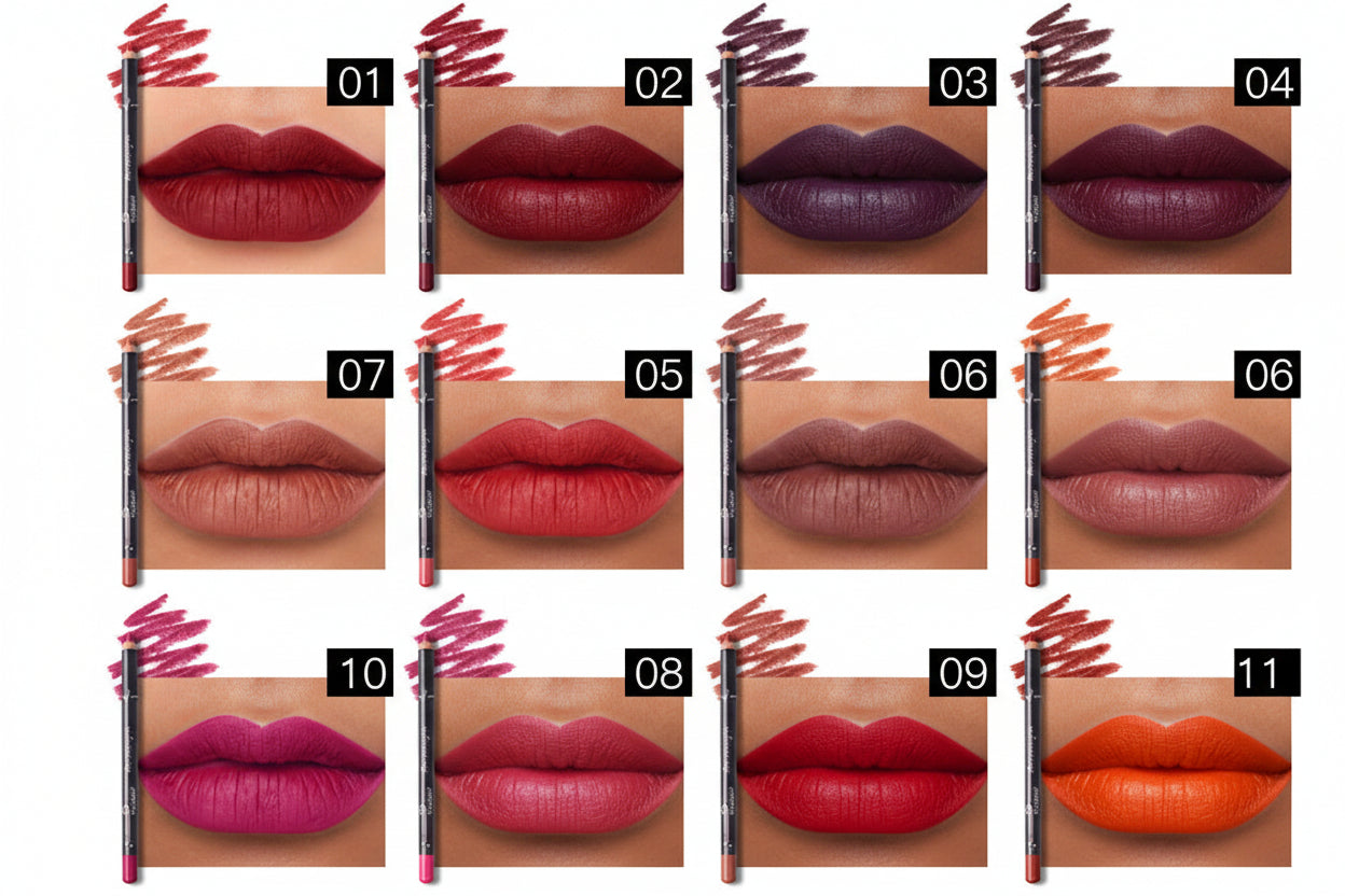 12-Piece Professional Lip Liner Set – Multi-Color Matte Lip Pencils – Long-Lasting Stereoscopic Lip Definer Kit