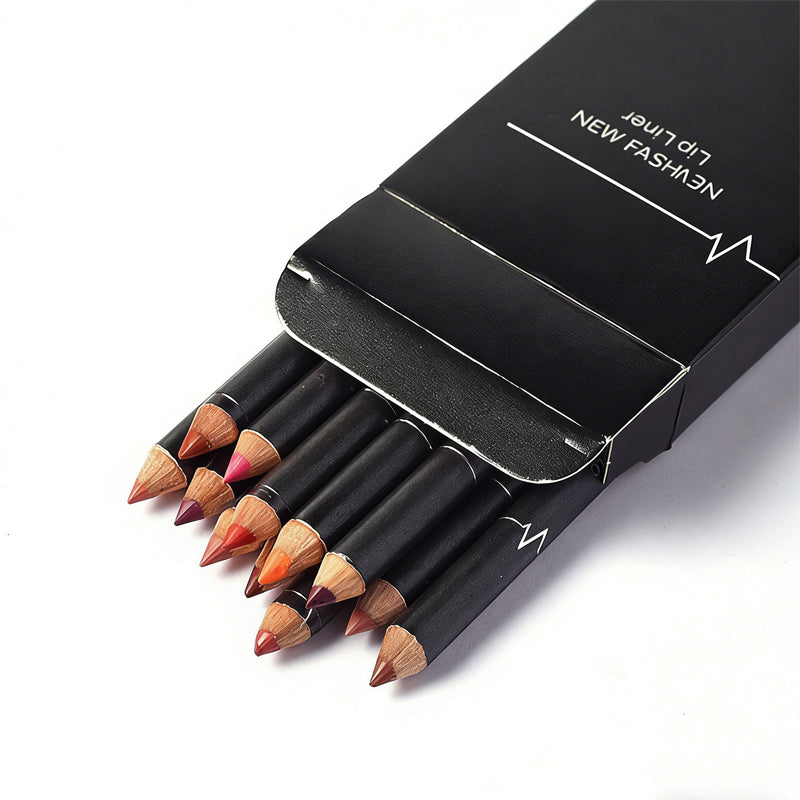 12-Piece Professional Lip Liner Set – Multi-Color Matte Lip Pencils – Long-Lasting Stereoscopic Lip Definer Kit