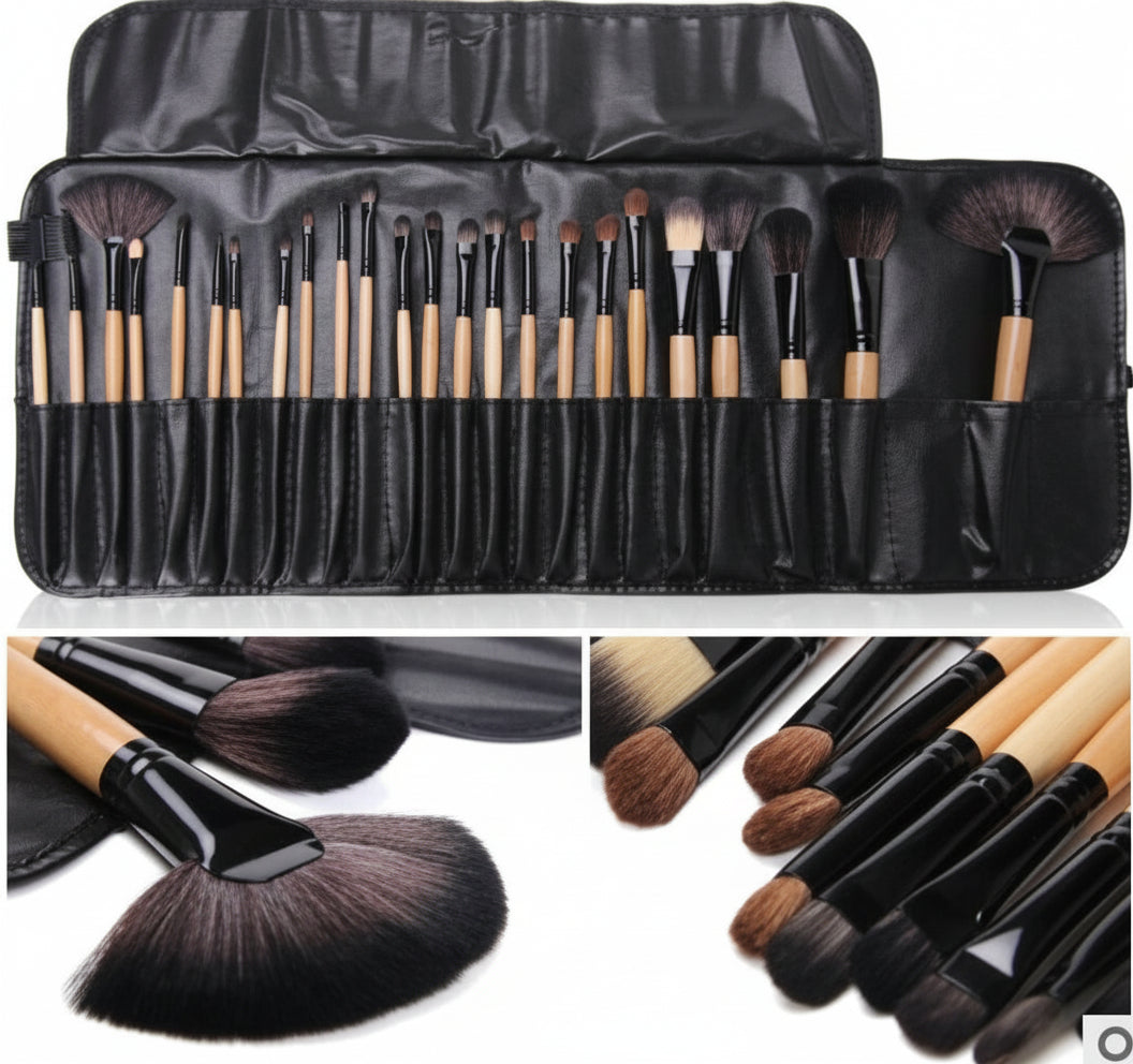 Manufacturer 24 Makeup Brushes 24 Wood Color Makeup Brushes 24 Set Brush Pack Makeup Tools