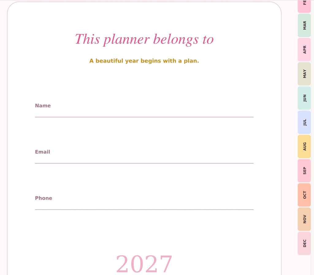 2027 Yearly Planner | Organize Your Year in Style